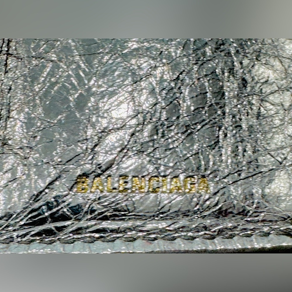 Balenciaga Silver Leather Mini Papier Wallet - Picture 8 of 11